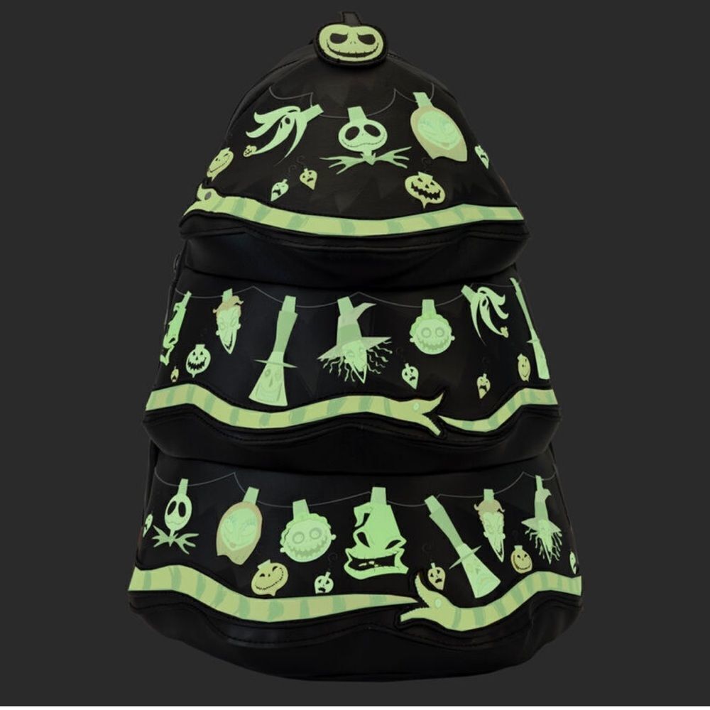 Loungefly Disney Nightmare Before Christmas Lights GLOW Tree Mini Backpack NWT - Picture 2 of 9